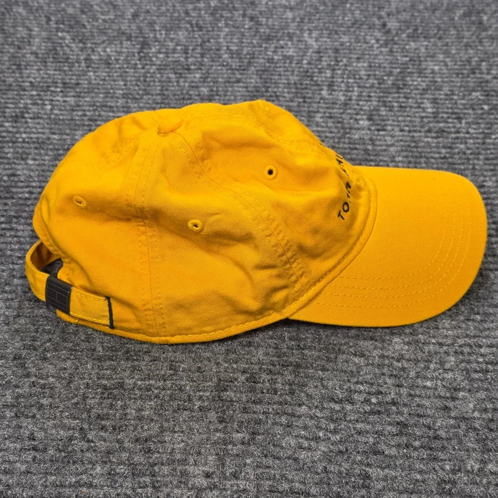 Tommy Hilfiger Embroidered Logo Dad Hat Mens One Size Yellow Cotton Baseball Cap